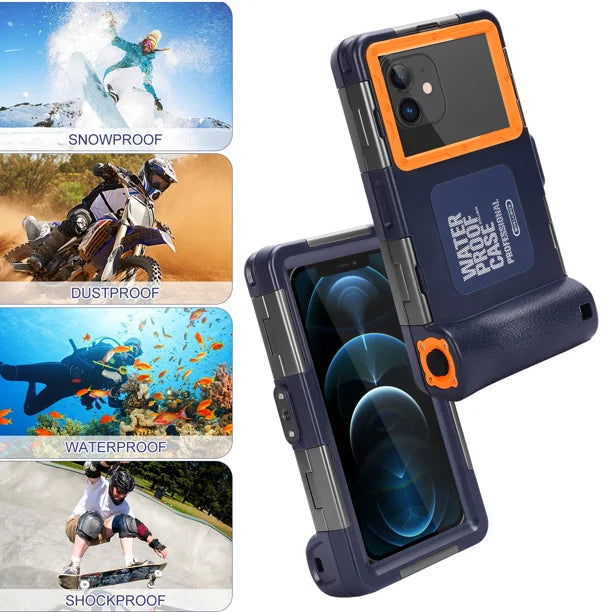 Waterproof Protective Case for Phones Up to 6.9 Inch with Lanyard K946