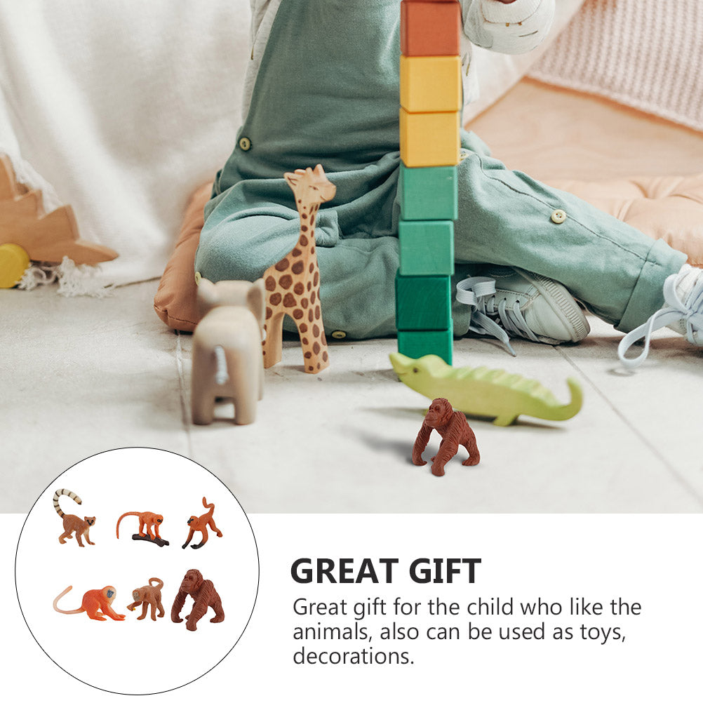 Monkey Animal Figurines Toys Figures Model Miniature Gorilla Figure Cake Kids Models Simulation Statue Zoo Q17965