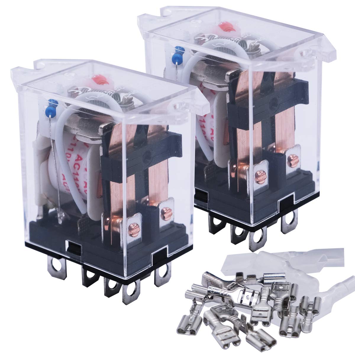 2pcs DC 24V 8 Pin 10A DPDT LED Indicator Electromagnetic Power Relay C50007