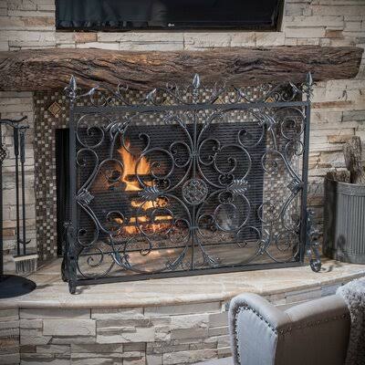 Black Iron Fireplace Screen X363