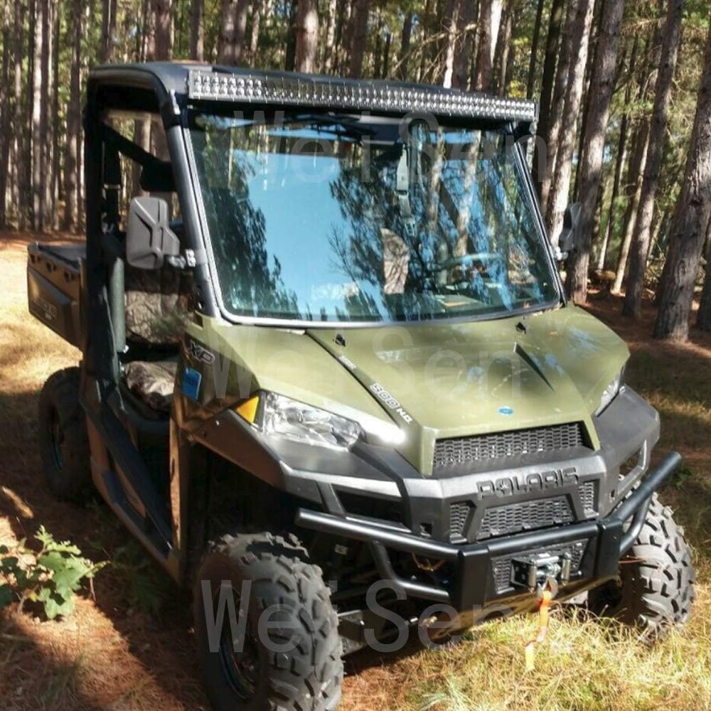 LED Light Bar Mount Windshield Kit 50 288W Curved Front Pillar Side 2x 18W 3 Cube Lights Brackets w/ 2x Wiring Kit Full Size Pro-Fit Cage Upper For 2013-2021 Polaris Ranger XP 1000 900 570 D594377