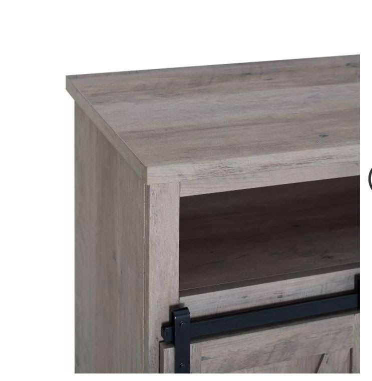 Gray Wash Sliding Barndoor TV Highboy Storage Stand K935934
