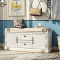 Solid Wood Cabinet Storage Bench White N118184