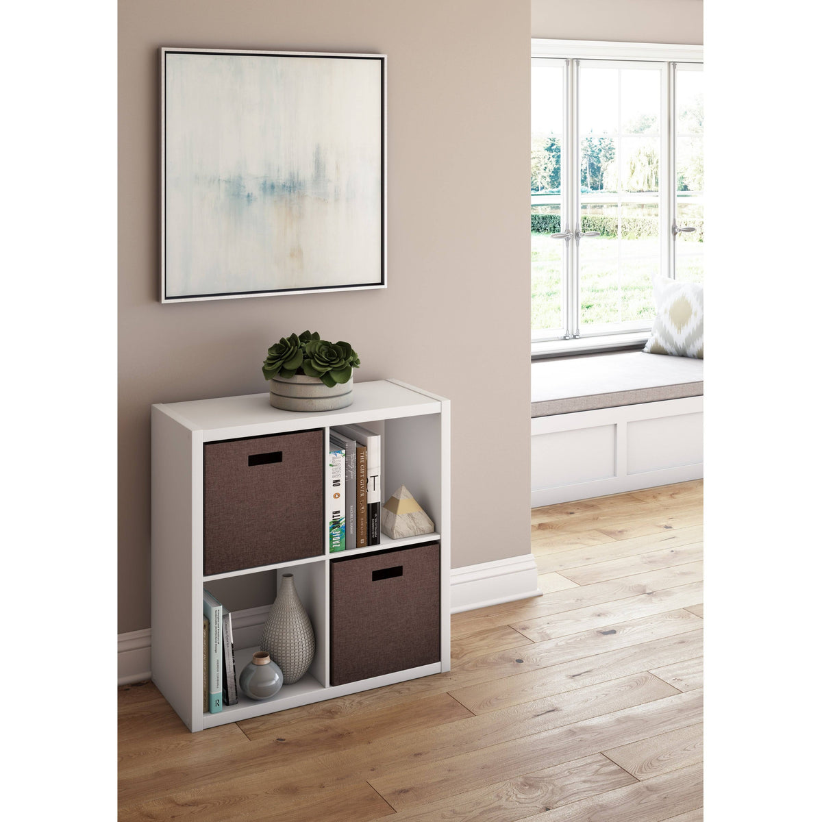Bleached Brown Cube Bookcase S6759