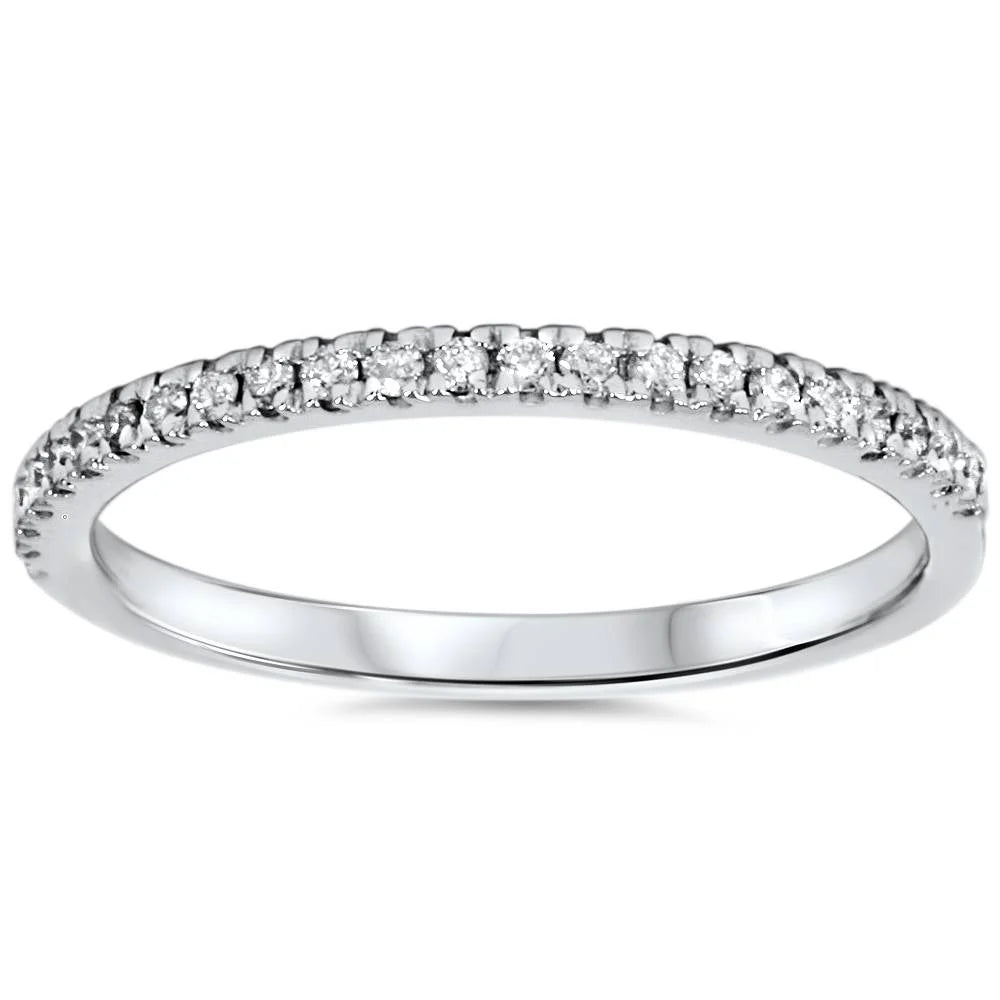 White Gold Real Diamond Engagement Ring Set S39988