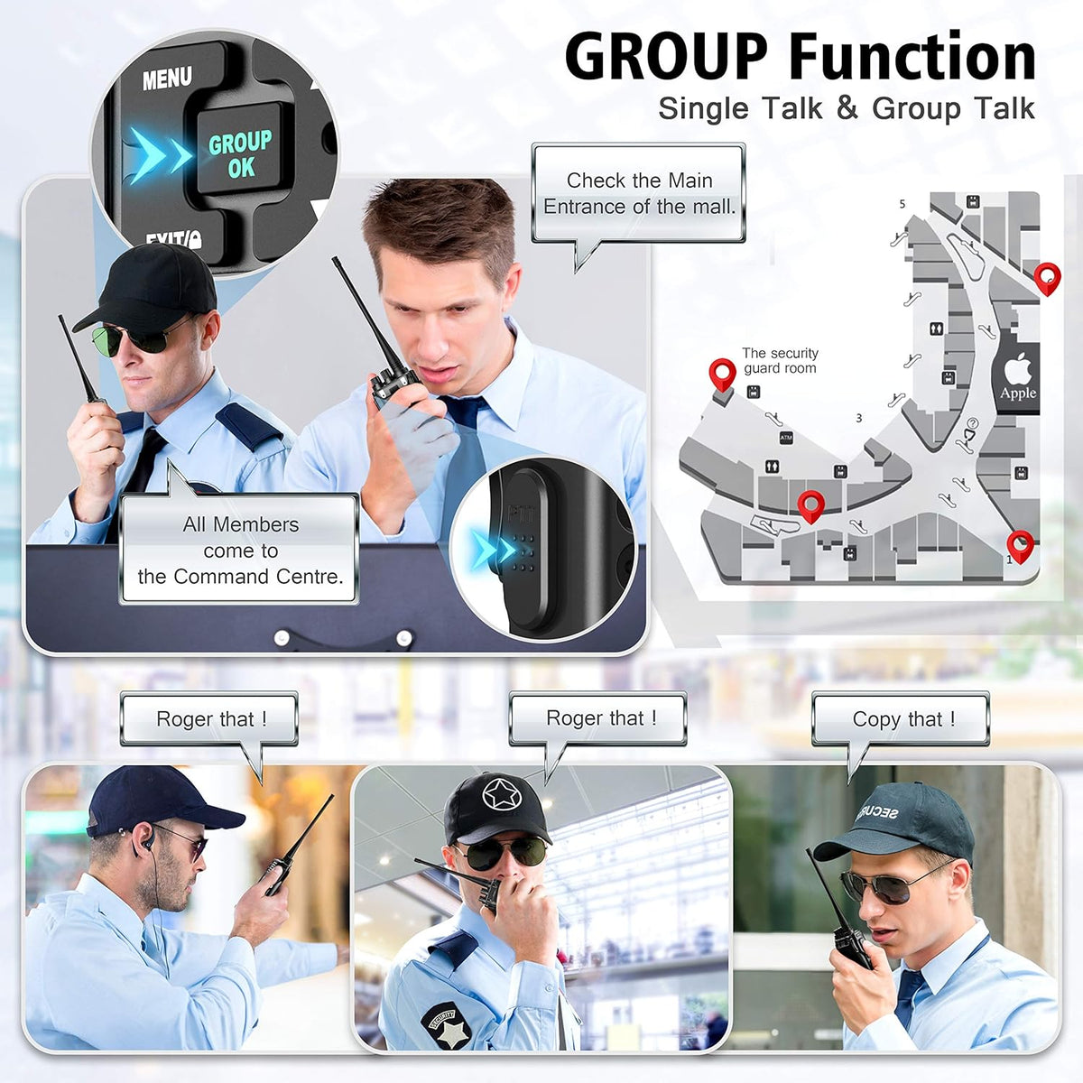 3 Packs UHF Two Way Radios Walkie Talkies X9821