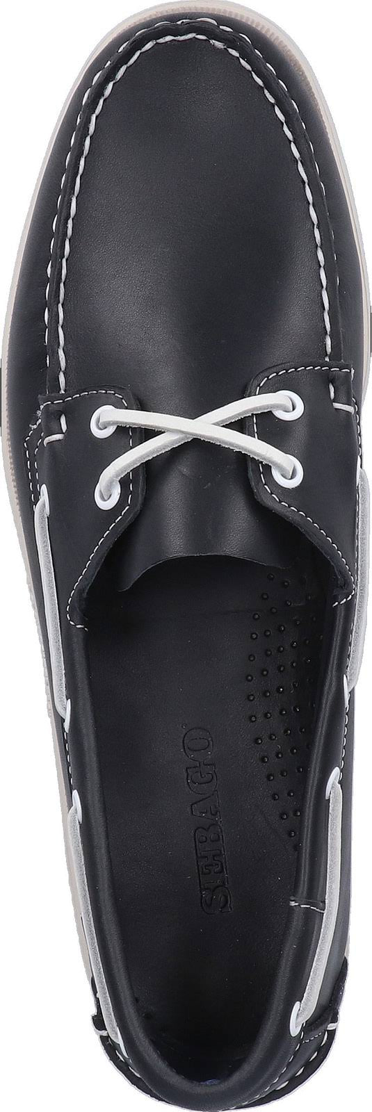 Blue Navy Leather Boat Shoes A297