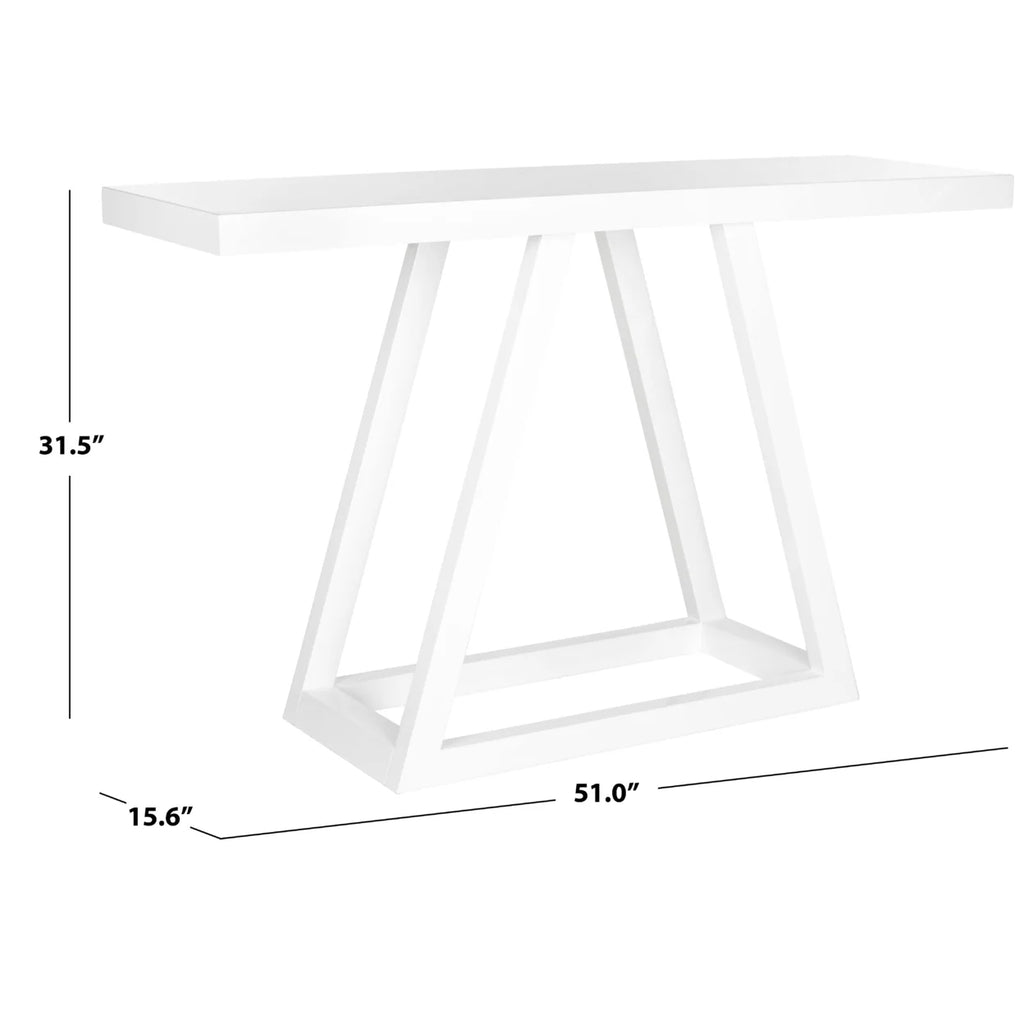 White Lacquer Console Table Y74378