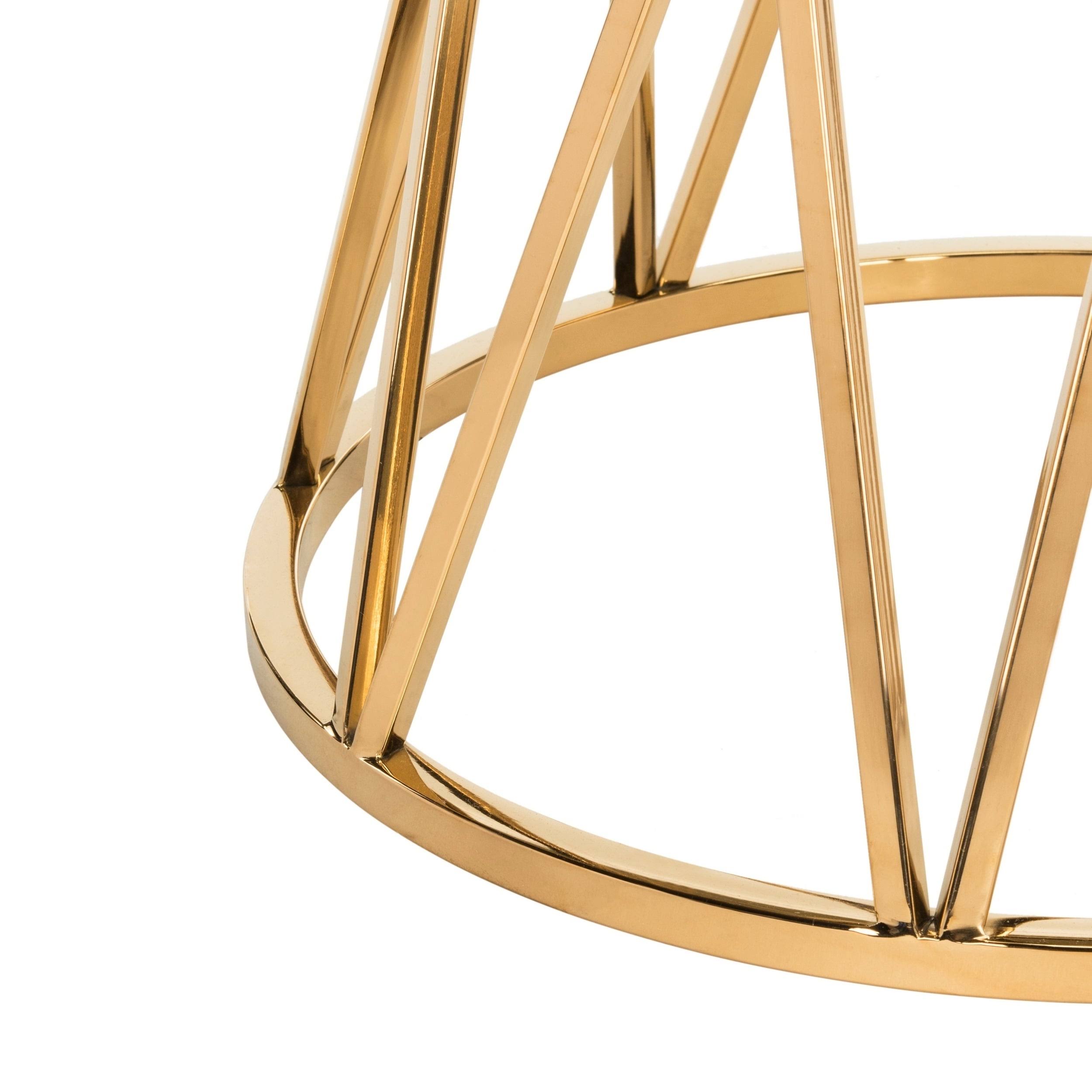 Gold Glass Top End Table G61405