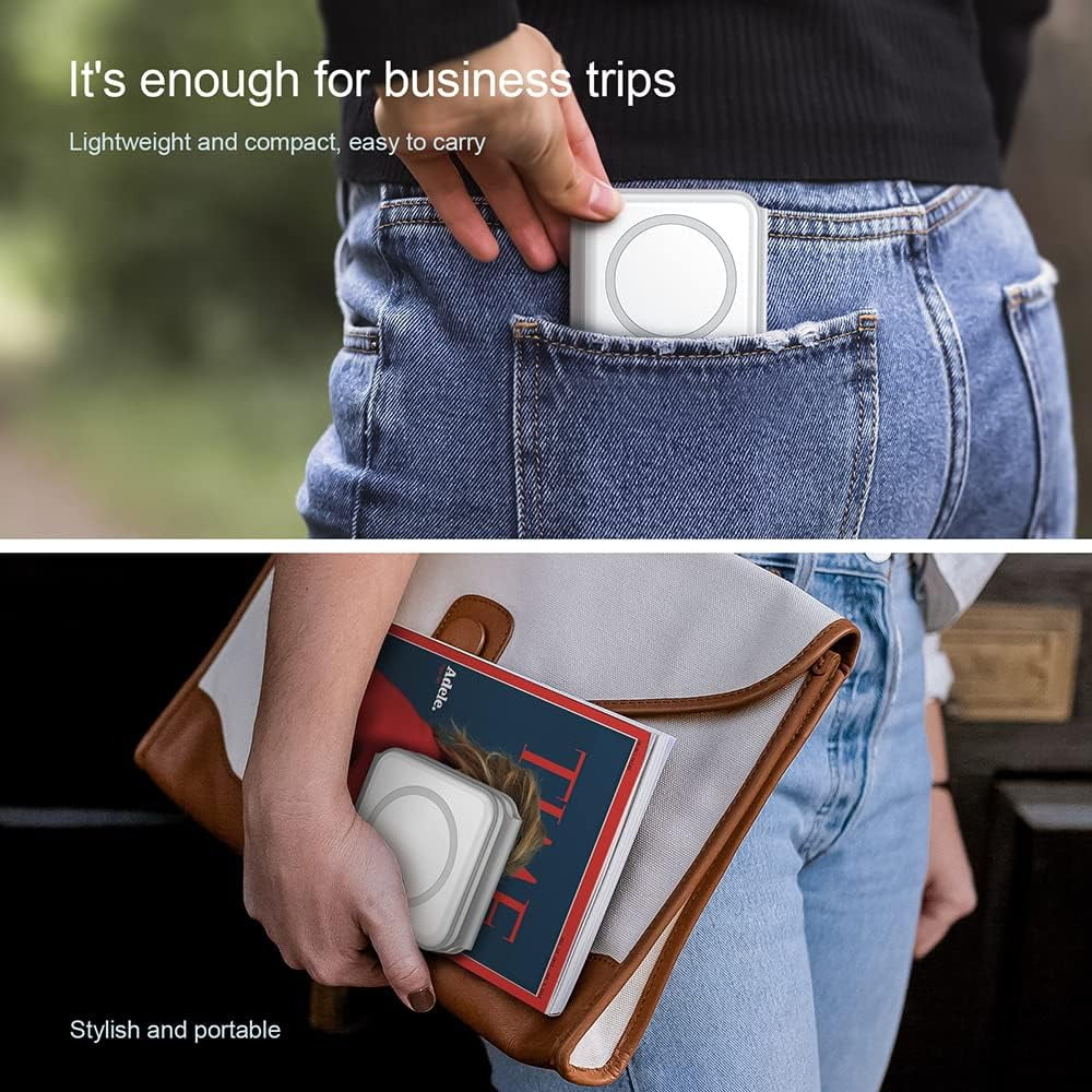 3 in 1 Magnetic Wireless Charging Stand with Cable for iPhone AirPods iWatch Android, White U7187