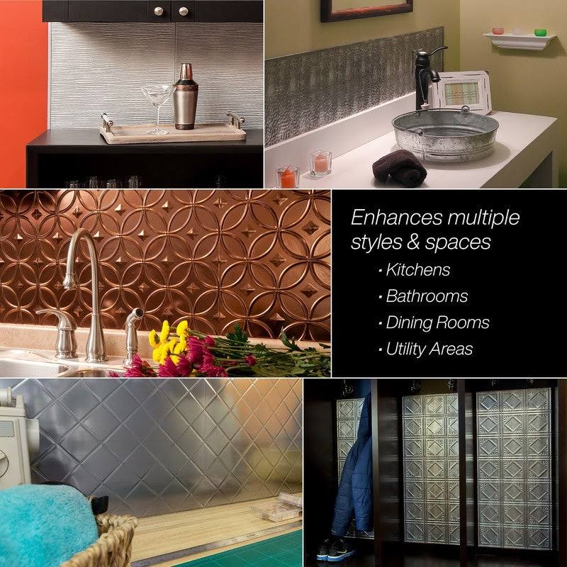 Rib Smoked Pewter Backsplash Kit A846