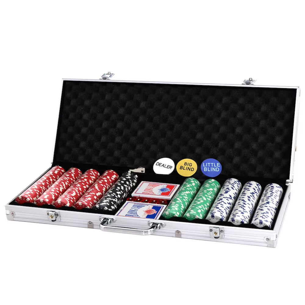 500 Piece Poker Chip Set with Aluminum Carry Case R30536