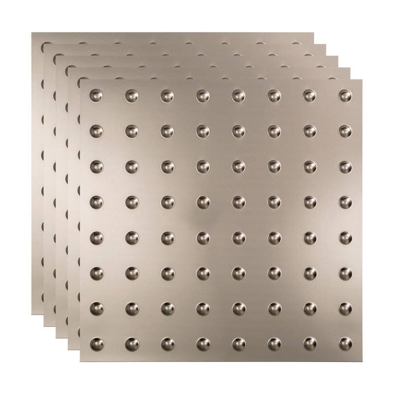 Dome Brushed Nickel Ceiling Tile 5 Pack W7830