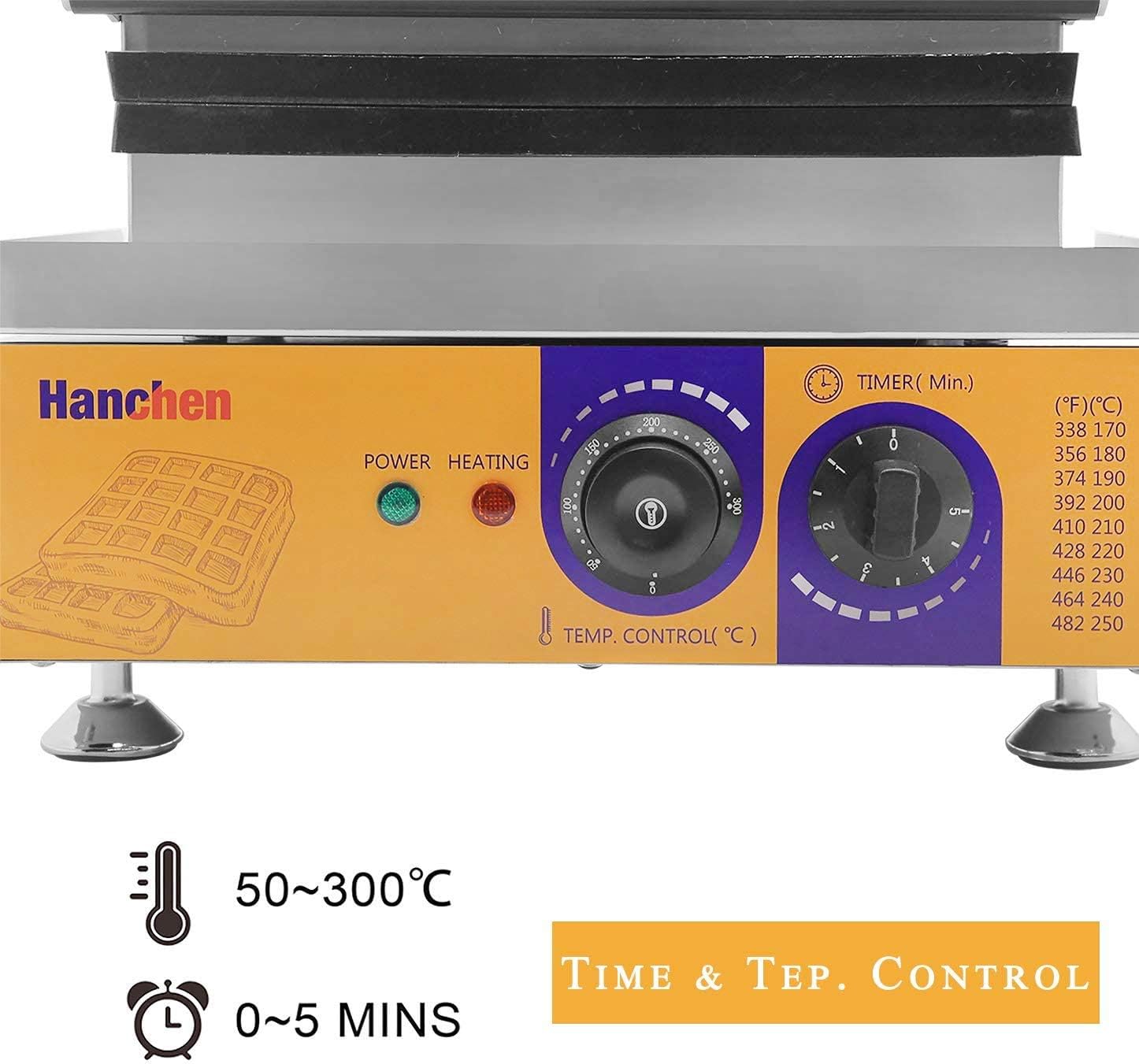 10pcs Commercial Electric Waffle Maker 110V No-Stick Belgian Waffle Baker T156688