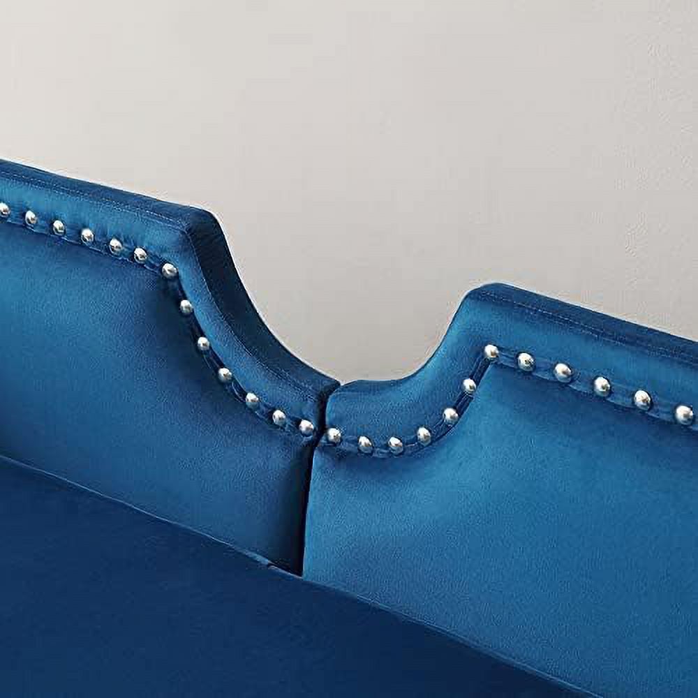 Velvet Loveseat with 2 Pillows, Metal Legs and Removable Cushions C16570