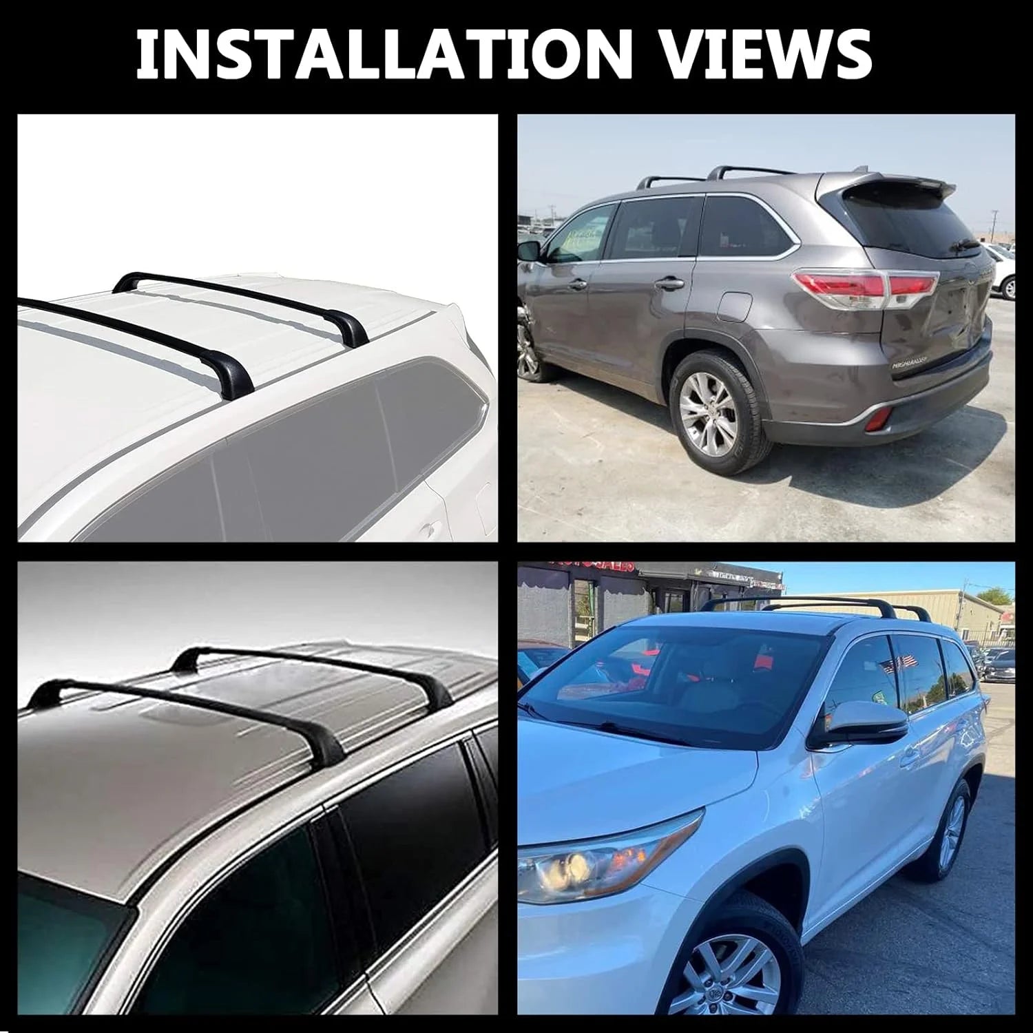 Black Aluminum Roof Rack Crossbars A387