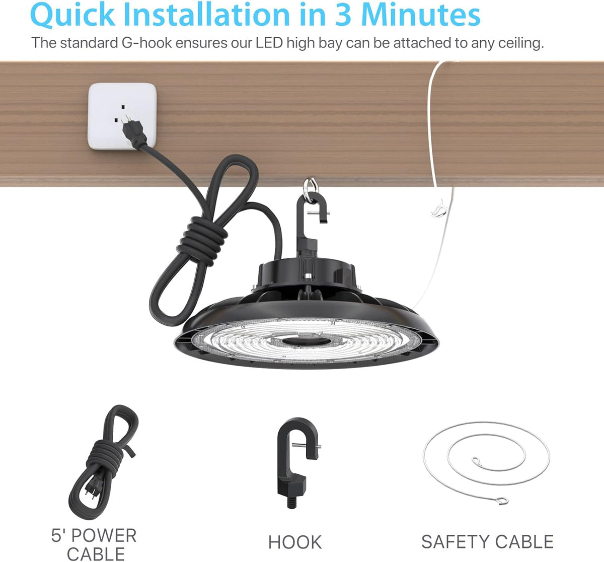UFO LED High Bay Light 150W 5000K Daylight with 110V Plug B272