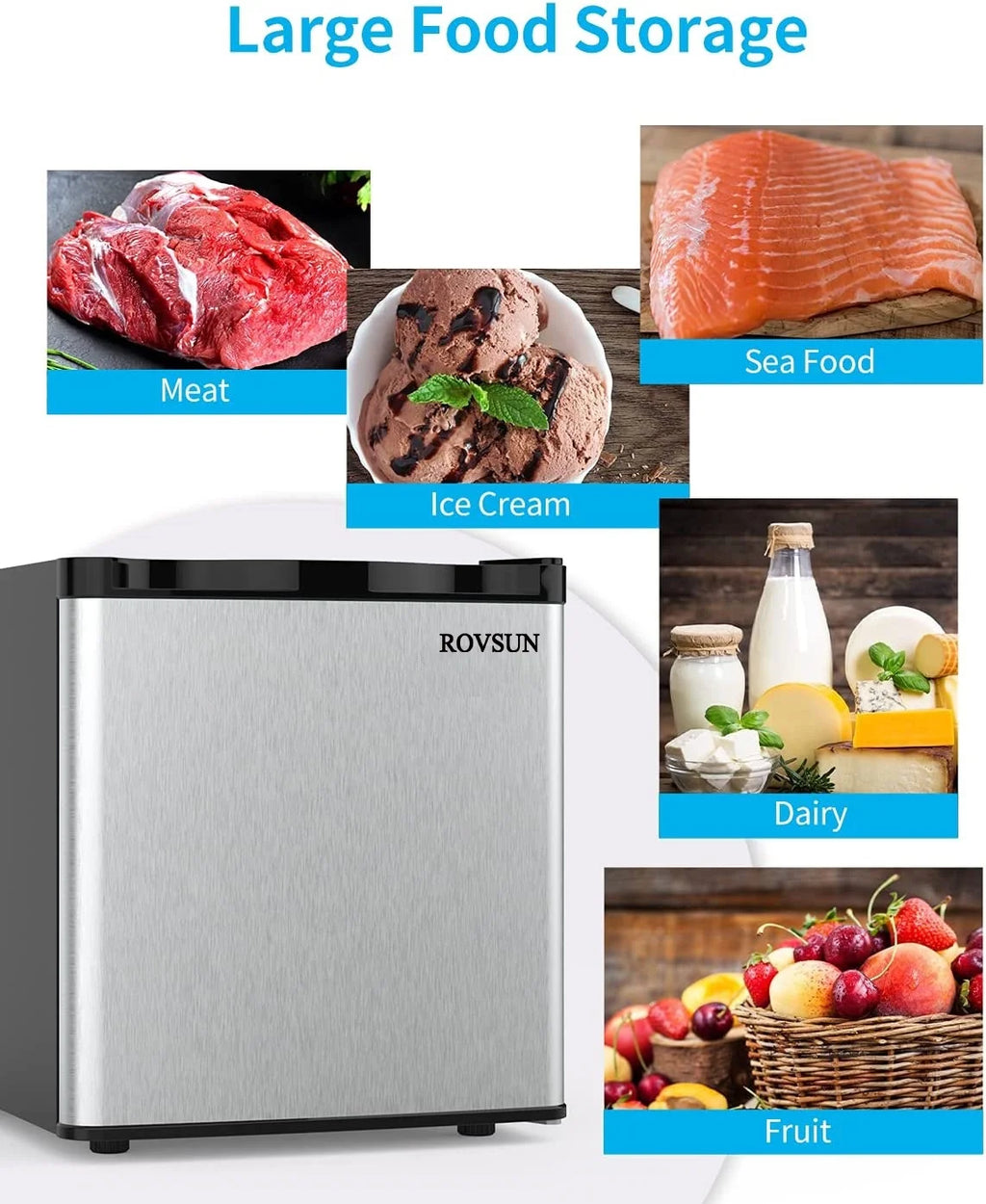 1.1 Cu.Ft Compact Upright Freezer with Shelf & Adjustable Thermostat E972
