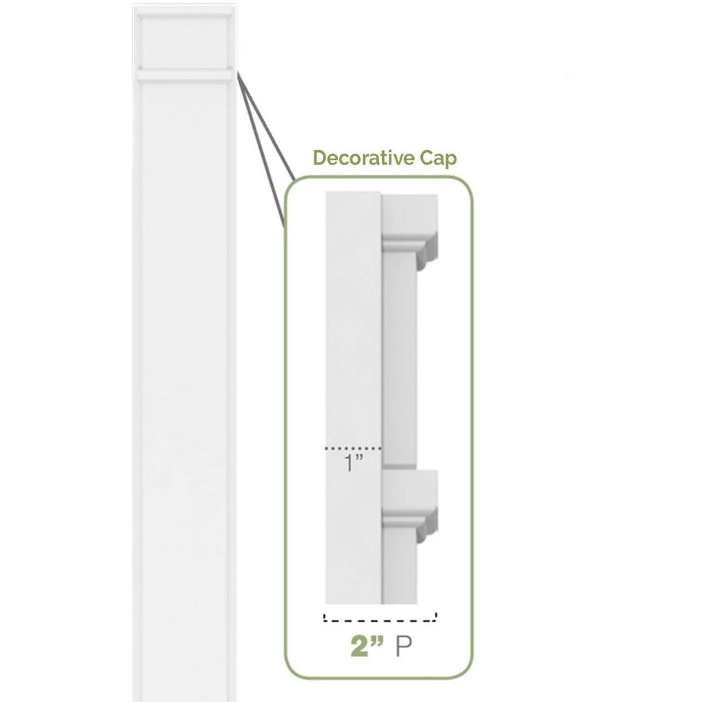 Smooth PVC Pilaster with Decorative Capital and Base (Pair) C938851