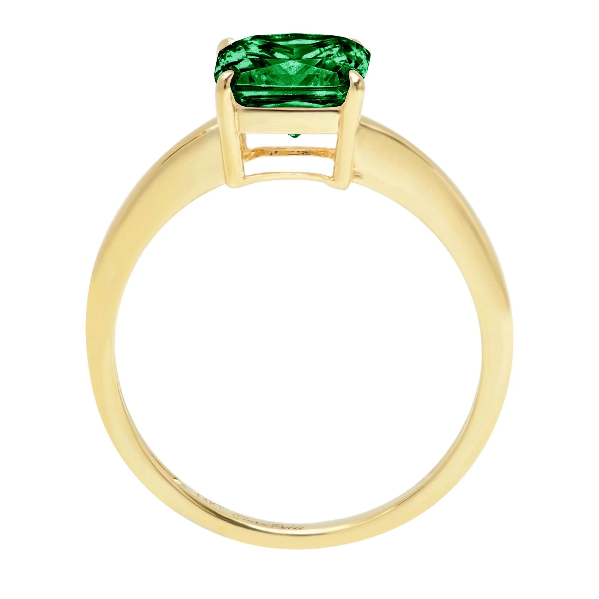 2.5ct Asscher Cut Green Simulated Emerald 18k Yellow Gold Ring Size 8.75 O264663