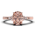 1.50 Carat Oval Cut Morganite And Diamond Moissanite Engagement Ring In 10K Solid Rose Gold T687810