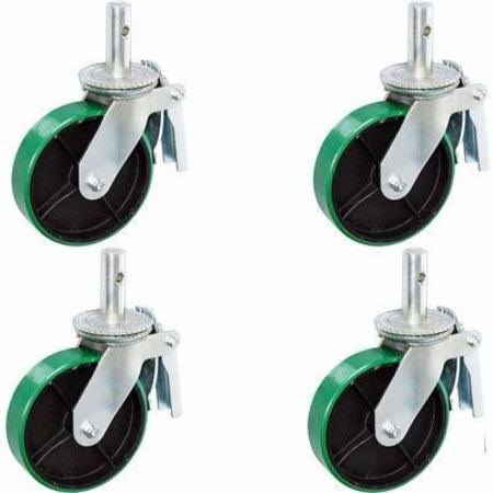 Green Poly Scaffold Caster with Brake F2896