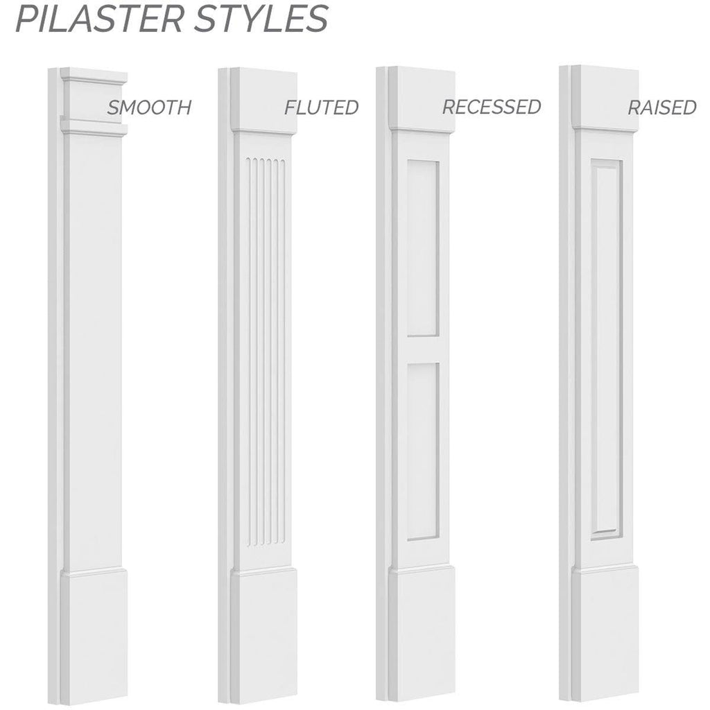Smooth PVC Pilaster with Decorative Capital and Base (Pair) C938851