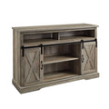 Gray Wash Sliding Barndoor TV Highboy Storage Stand K935934