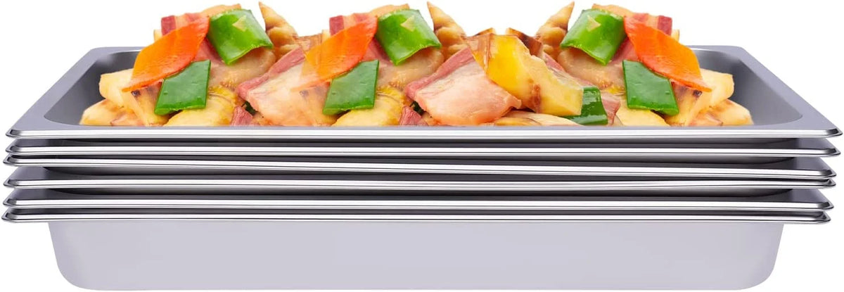 6 PCS Stainless Steel Steam Table Pans B51193