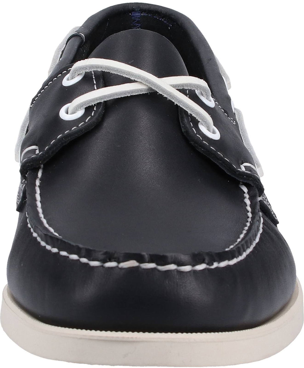 Blue Navy Leather Boat Shoes A297