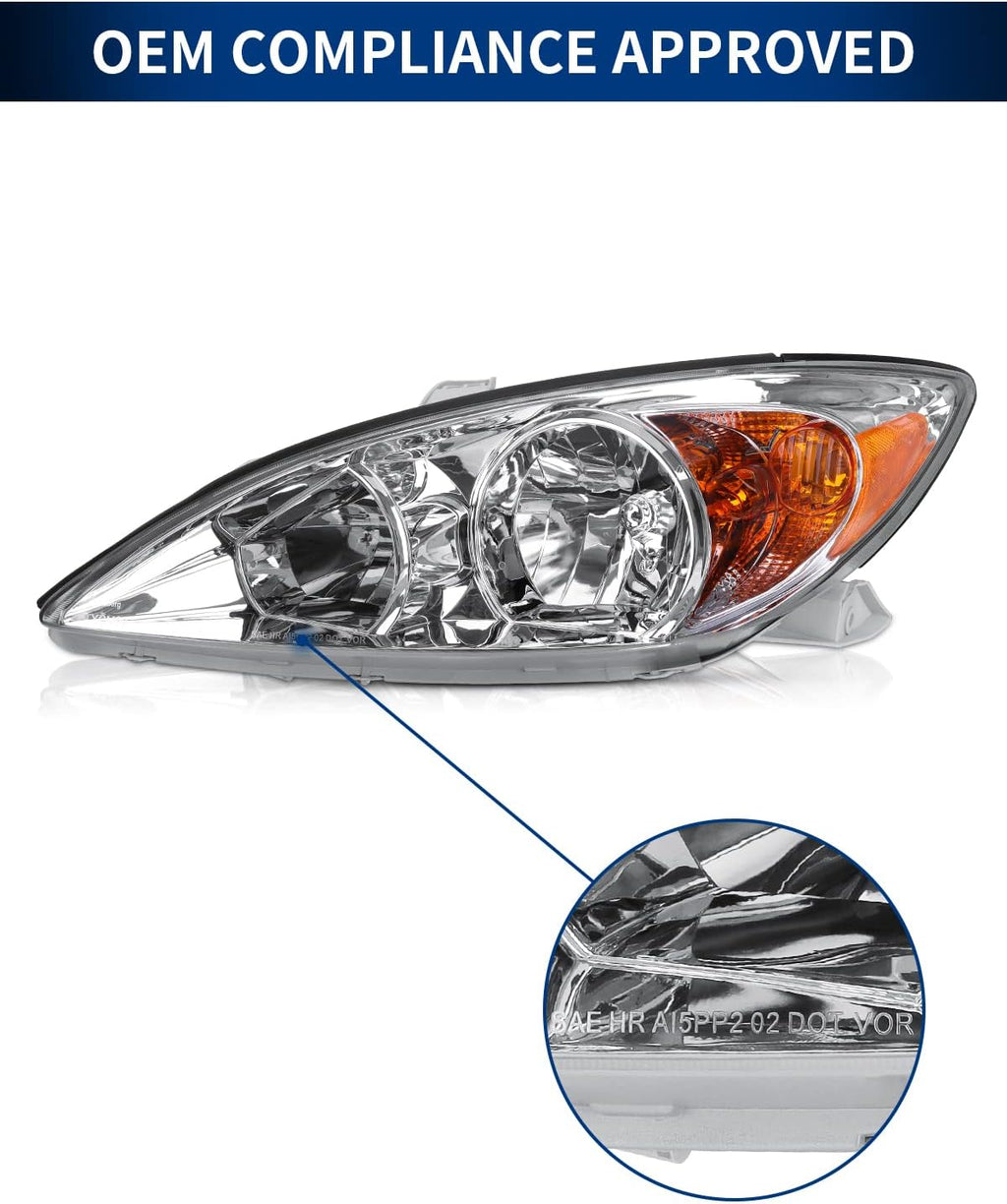 Chrome Housing Clear Lens Headlights Assembly H57298