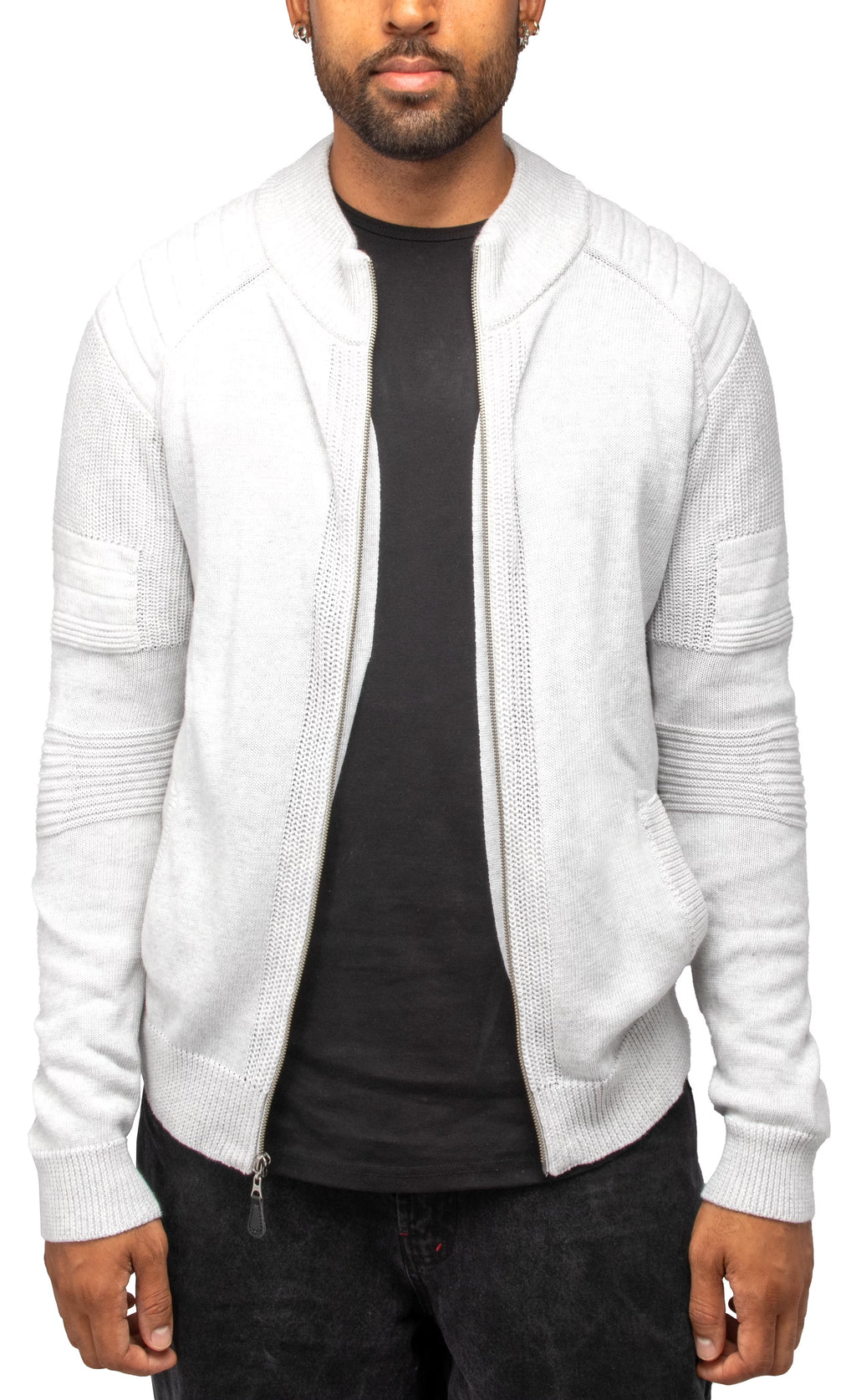 Oatmeal Full Zip Cardigan Sweater O18772
