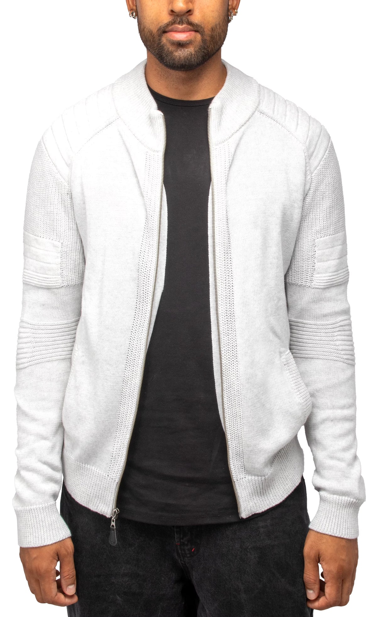 Oatmeal Full Zip Cardigan Sweater O18772
