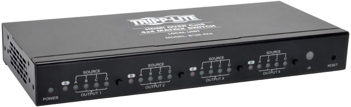 4x4 HDMI Over Cat5 / Cat6 Matrix Splitter Switch, 1920x1200 1080p at 60Hz, Black O416