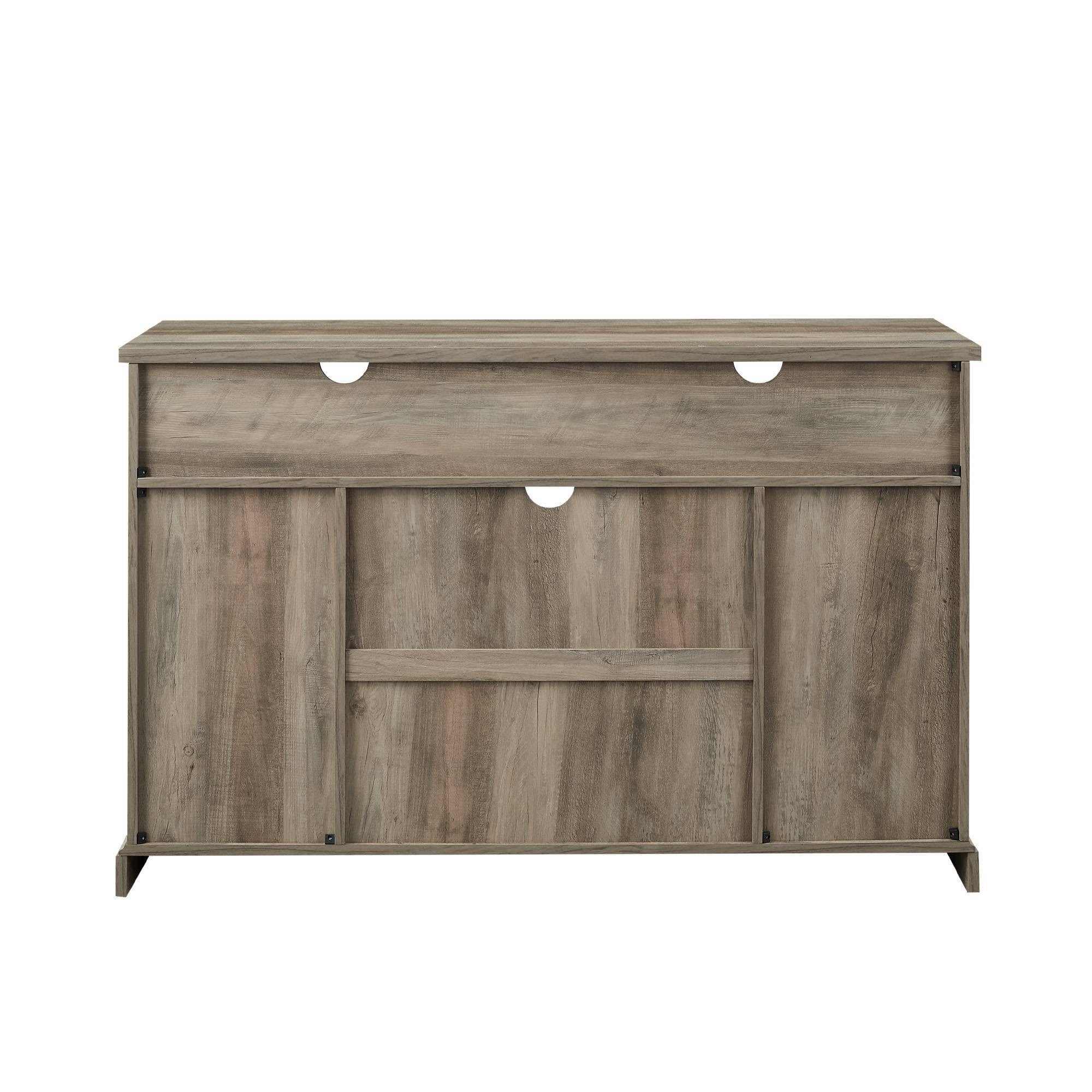 Gray Wash Sliding Barndoor TV Highboy Storage Stand K935934