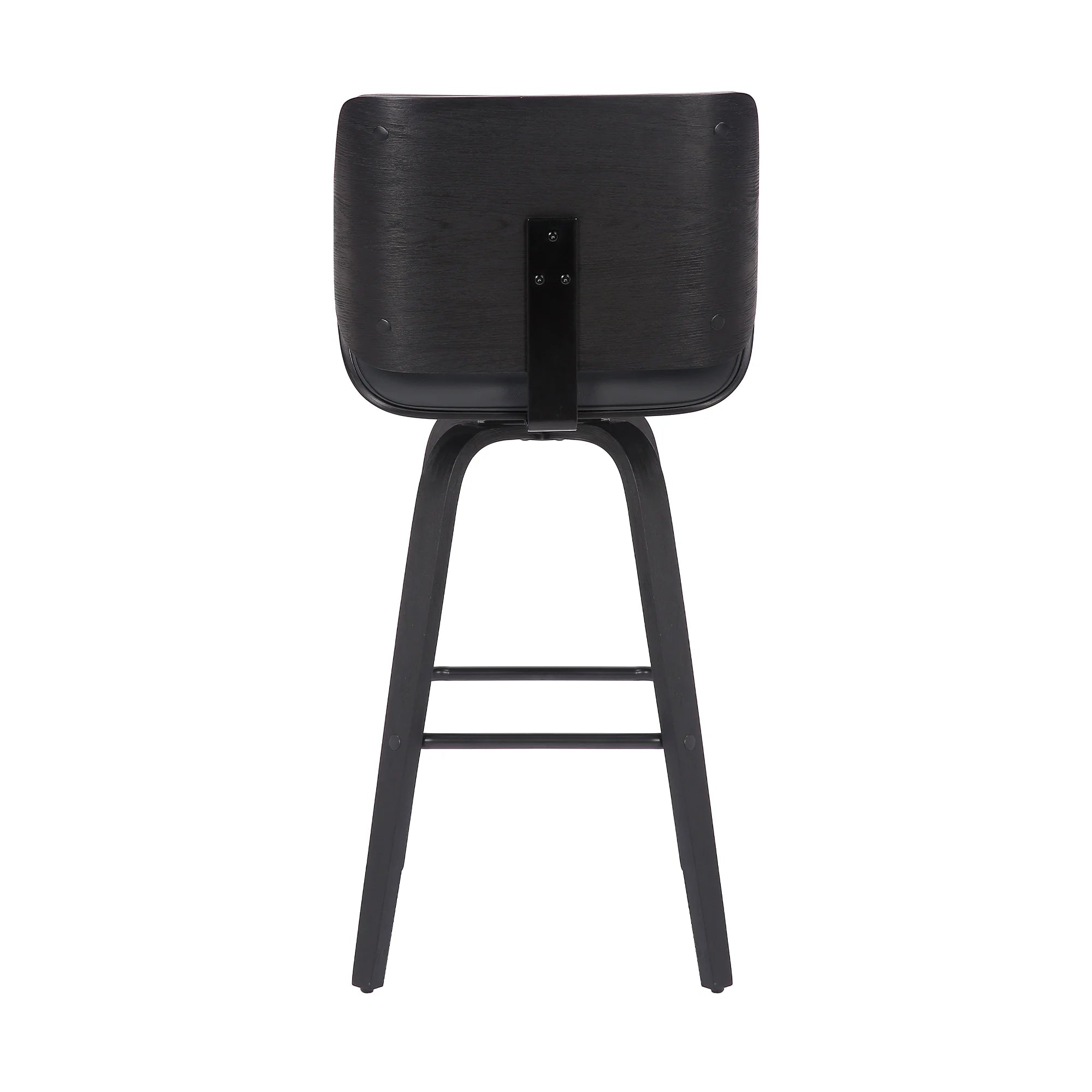 Faux Leather Wood Swivel Counter Stool in Gray/Black T59646