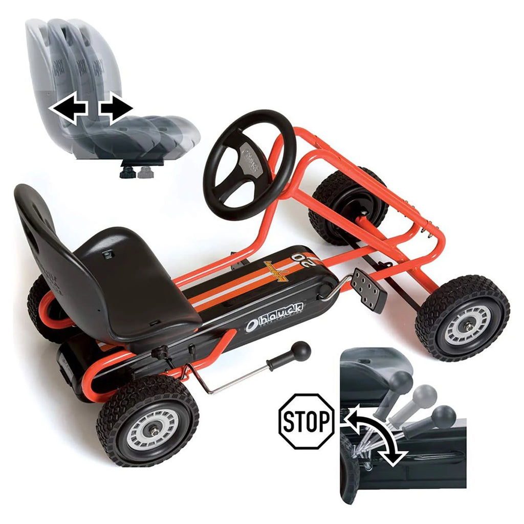 Lightning Pedal Go Kart Ride-on Toy with Adjustable Seat N2086