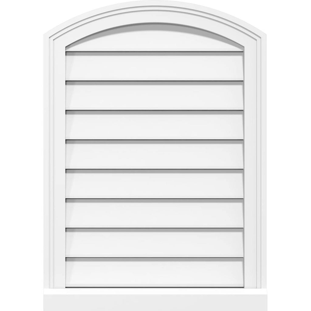 Arch Top Surface Mount PVC Gable Vent with Brickmould W31840