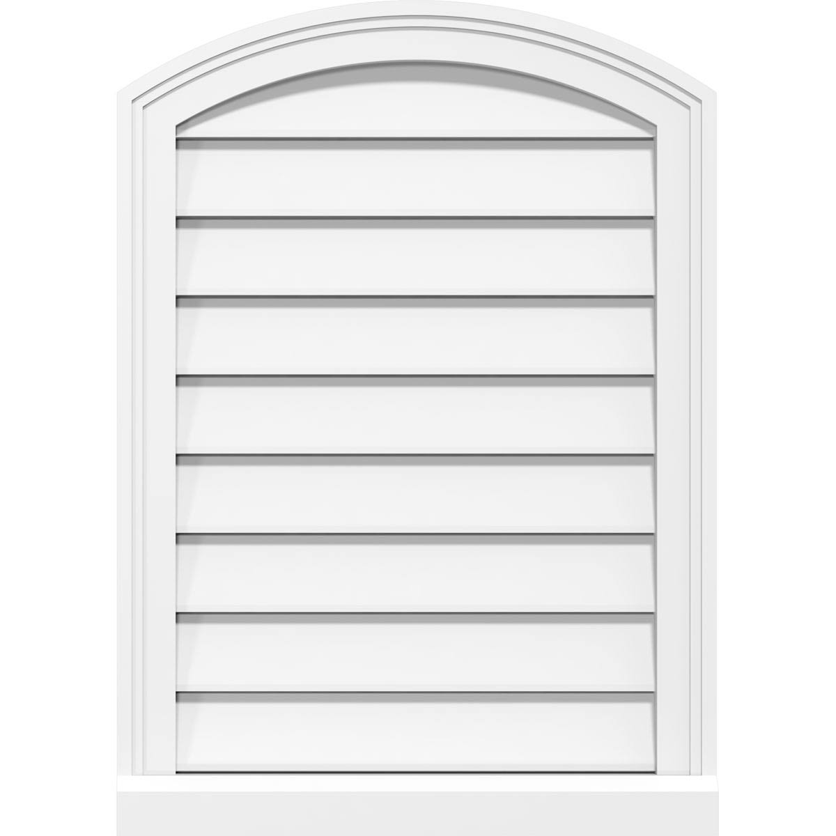 Arch Top Surface Mount PVC Gable Vent with Brickmould W31840