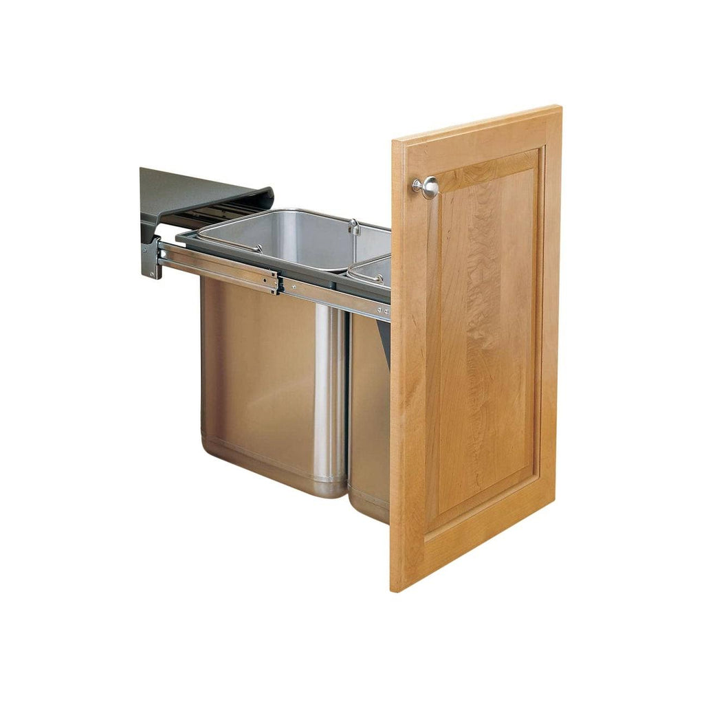 Stainless Steel Top Mount Double Bin Trash Can B949