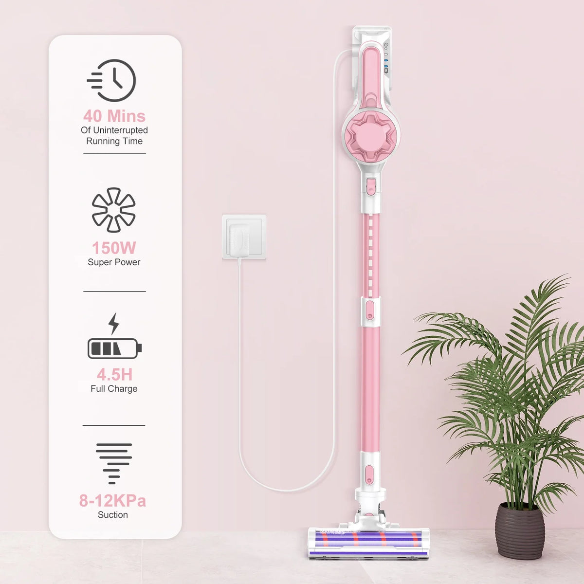 Cordless Stick Vacuum Cleaner with 2200mAh Lithium Batteries E788