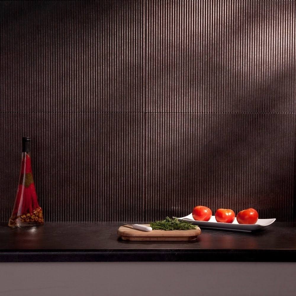 Rib Smoked Pewter Backsplash Kit A846