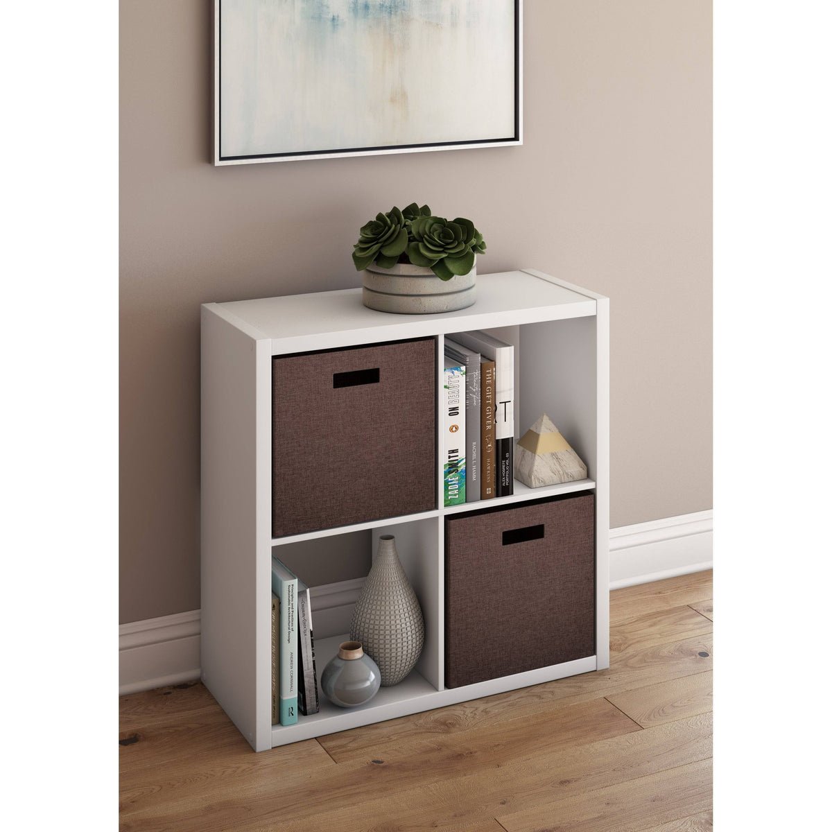 Bleached Brown Cube Bookcase S6759