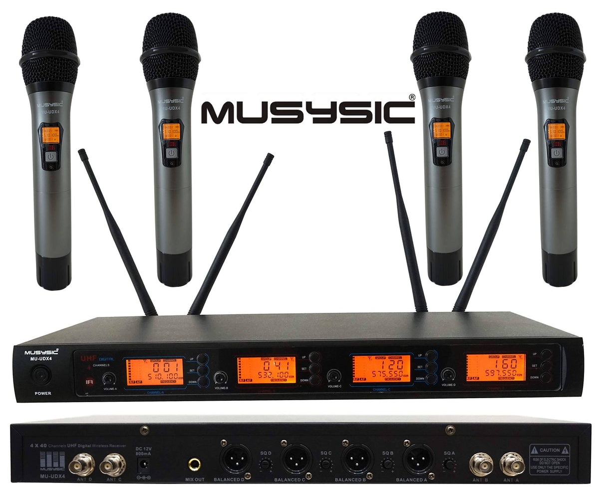 4-Channel UHF Diversity Wireless Handheld Microphone System Z758