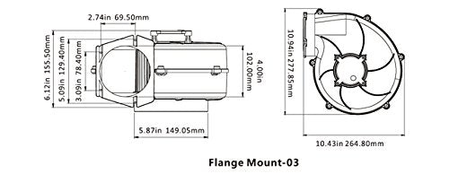 12V 4" 320CFM Marine Bilge Air Blower F8805
