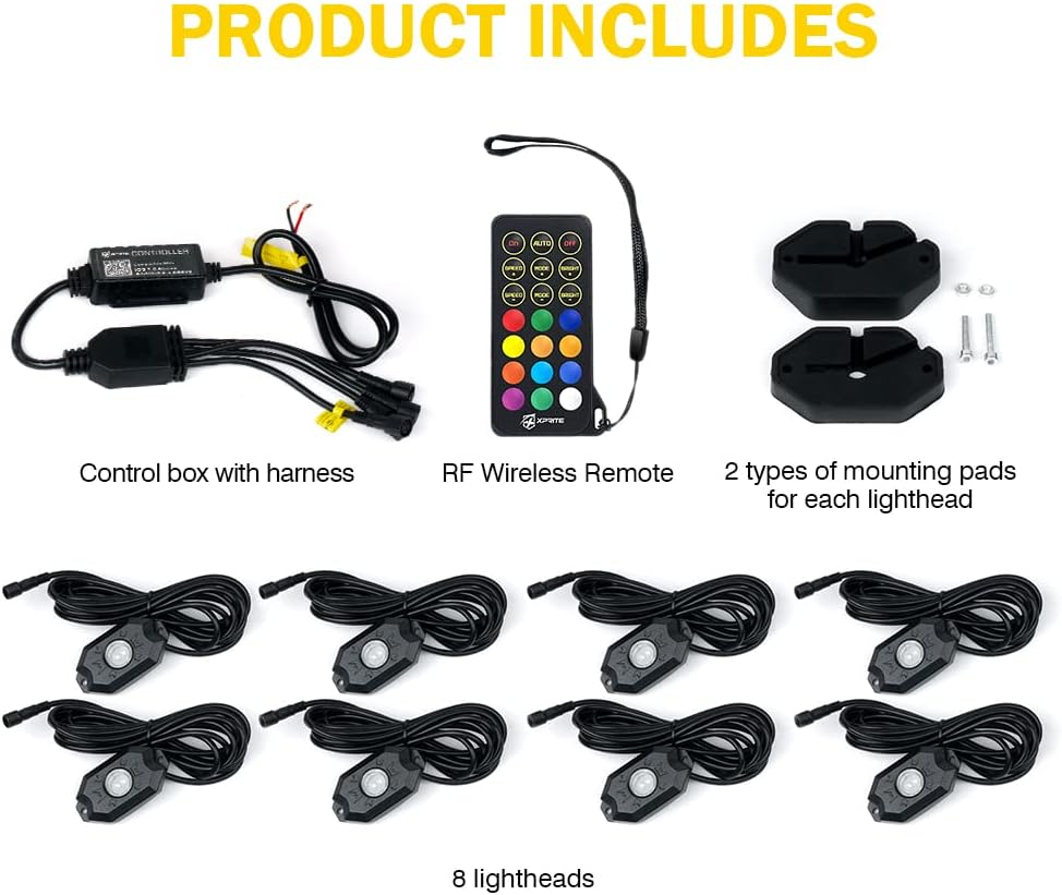 RGBW LED Rock Lights Kit, 4 Pods H687