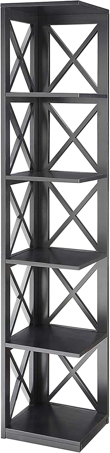 5 Tier Corner Bookcase, Gray Z661