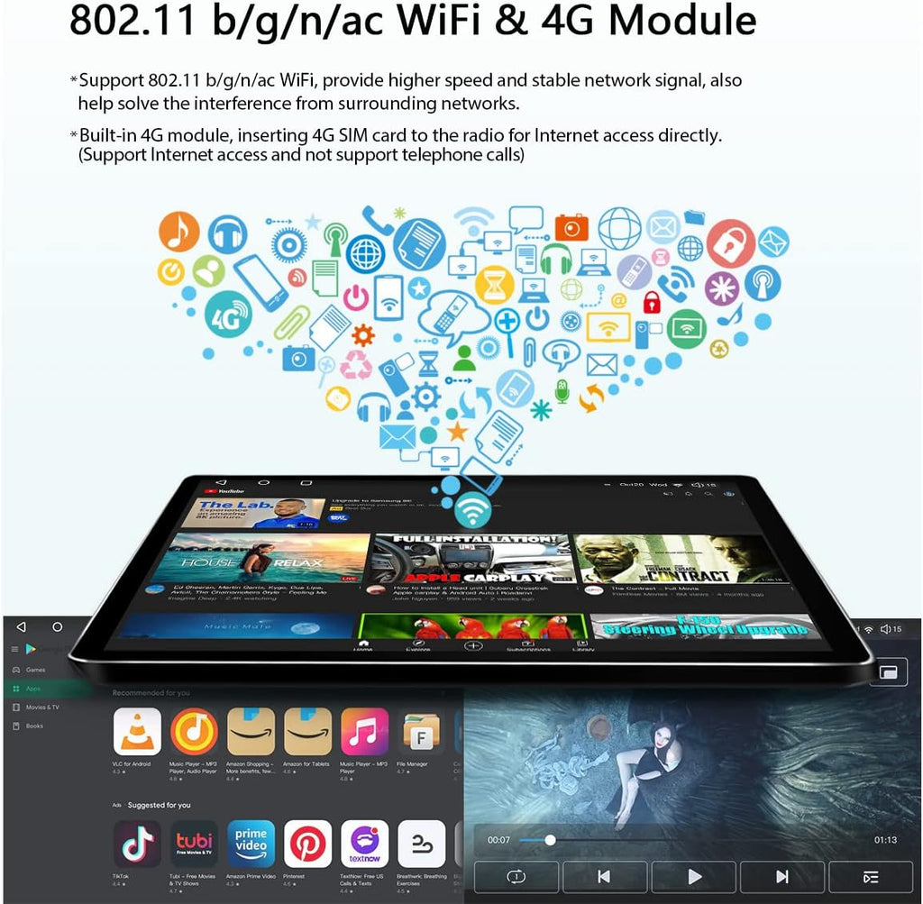 8 Inch Touch Screen Car Stereo with 4GB RAM 64GB ROM M19500