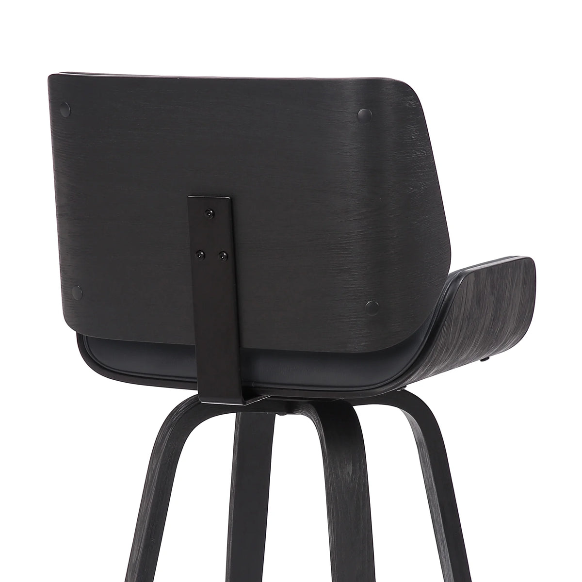 Faux Leather Wood Swivel Counter Stool in Gray/Black T59646