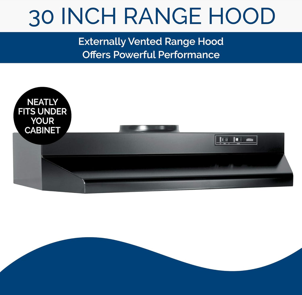 30-Inch Black Range Hood with Light X2835